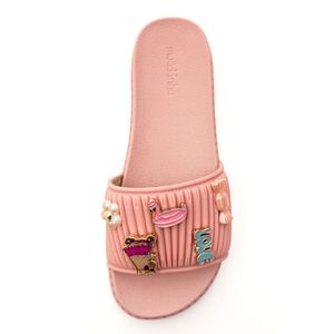 Chinelo Molekinha Rasteira Juvenil Menina Strass 2341 Rosa