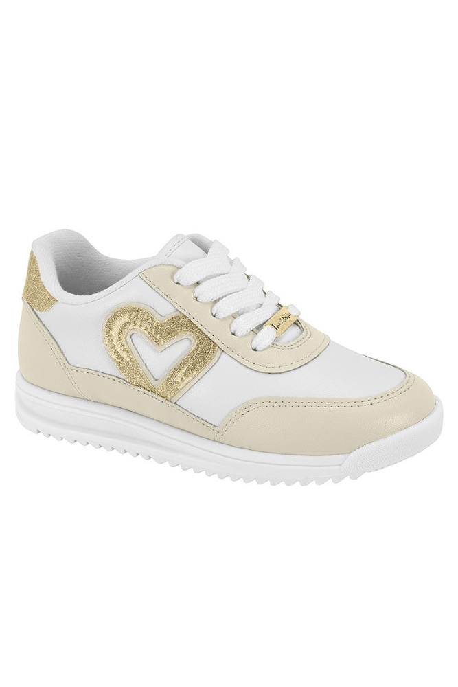 Tênis Molekinha Casual Juvenil Menina Coracão 2583.107 Ouro
