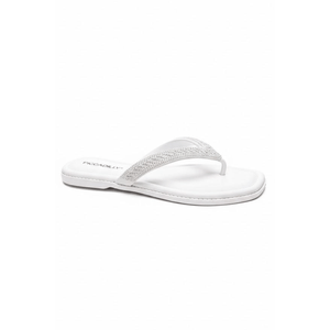 Chinelo Piccadilly Rasteira Feminina Strass 508039 Branco