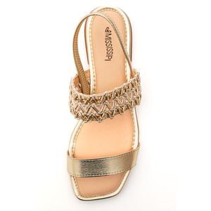 Sandália Mississipi Rasteira Feminina Metalizada J0441-05 Ouro