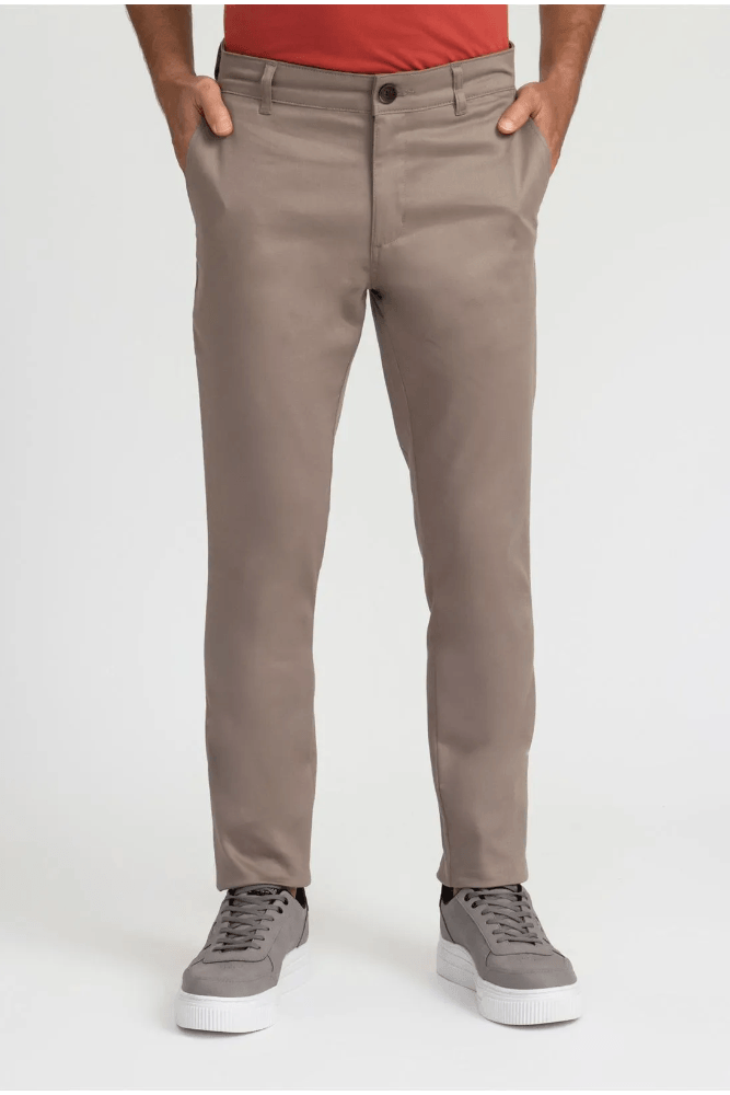 Calca Docthos Slim Masculina Sarja Lisa 110018 Caqui