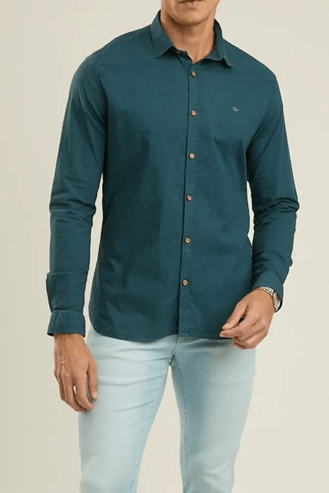 Camisa Docthos Manga Longa Slim Flamê Tingimento 605 119059 Marinho