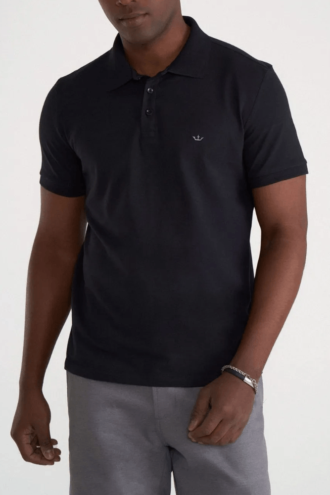 Camisa Docthos Polo Manga Curta Slim Piquet 640 119088 Preto
