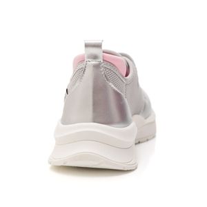 Tênis Ortofino Casual Juvenil Menina Cadarço Elástico  4409f Prata