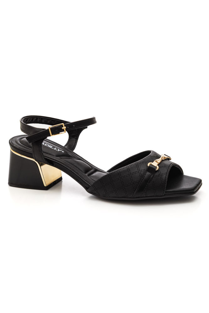 Sandália Piccadilly Renee Feminina Salto Baixo 543098 Preto