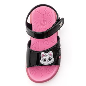 Sandália Molekinha Cat Infantil Menina Luz Led 2741.203 Preto