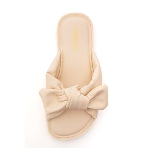 Chinelo Molekinha Slide Juvenil Menina Laço 2372.102.29516 Off-White