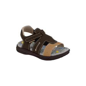 Sandália Molekinho Papete Infantil Menino Velcro 2140.959.13958 Marrom
