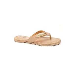 Chinelo Piccadilly Rasteiro Feminino Bico Quadrado 508067 Off-White