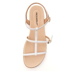 Sandália Piccadilly Rasteira Feminina Tiras Finas 418098 Branco