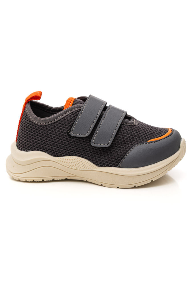 Tênis Ortofino Casual Infantil Menino Velcro 4206m Cinza