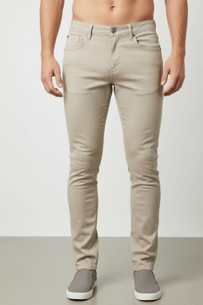Calça Sarja Alfaiataria Skinny Pitt Masculina 18420192 Bege