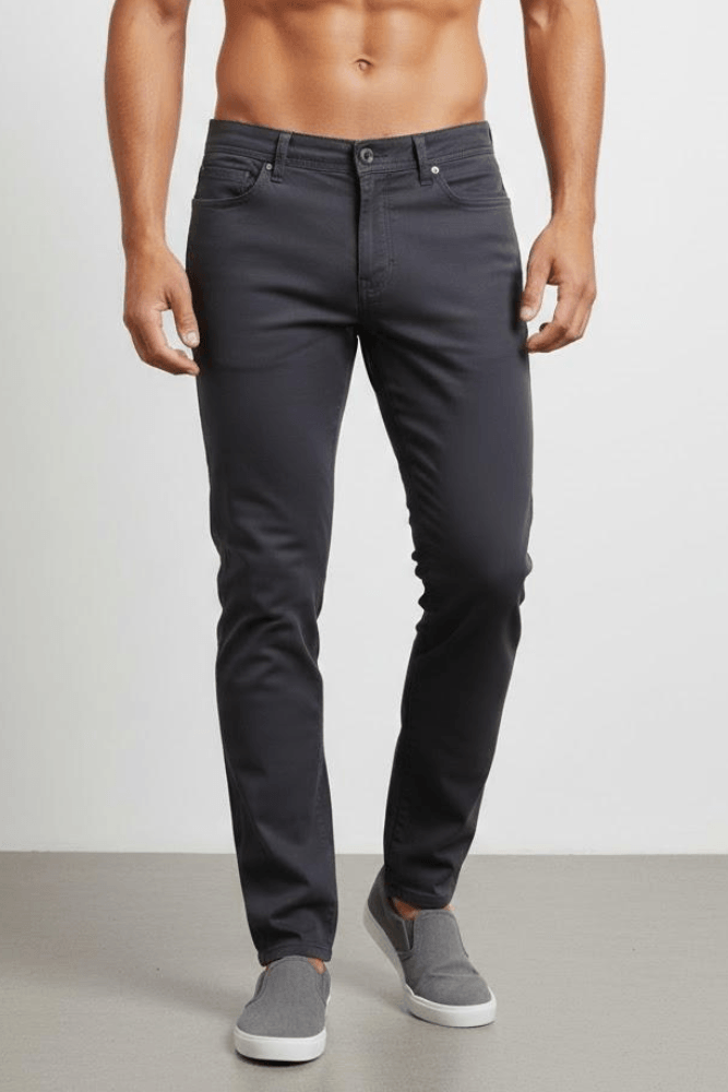 Calça Sarja Slim Fit Pitt Alfaiataria Pitt Masculina 18420184 Cinza