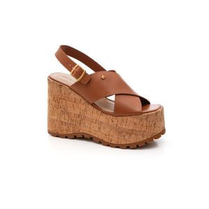 Sandália Cravo E Canela Celine Feminina Em Couro 1642cc Caramelo