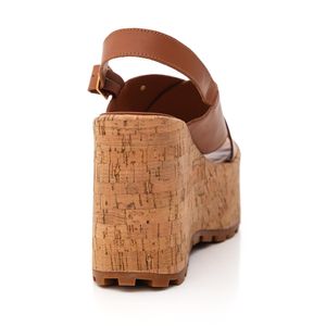 Sandália Cravo E Canela Celine Feminina Em Couro 1642cc Caramelo