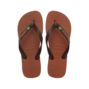 Chinelo De Dedo Havaianas Brasil Logo Marrom
