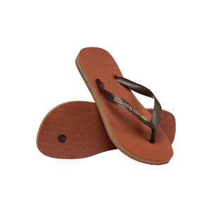 Chinelo De Dedo Havaianas Brasil Logo Marrom