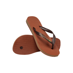 Chinelo De Dedo Havaianas Brasil Logo Marrom