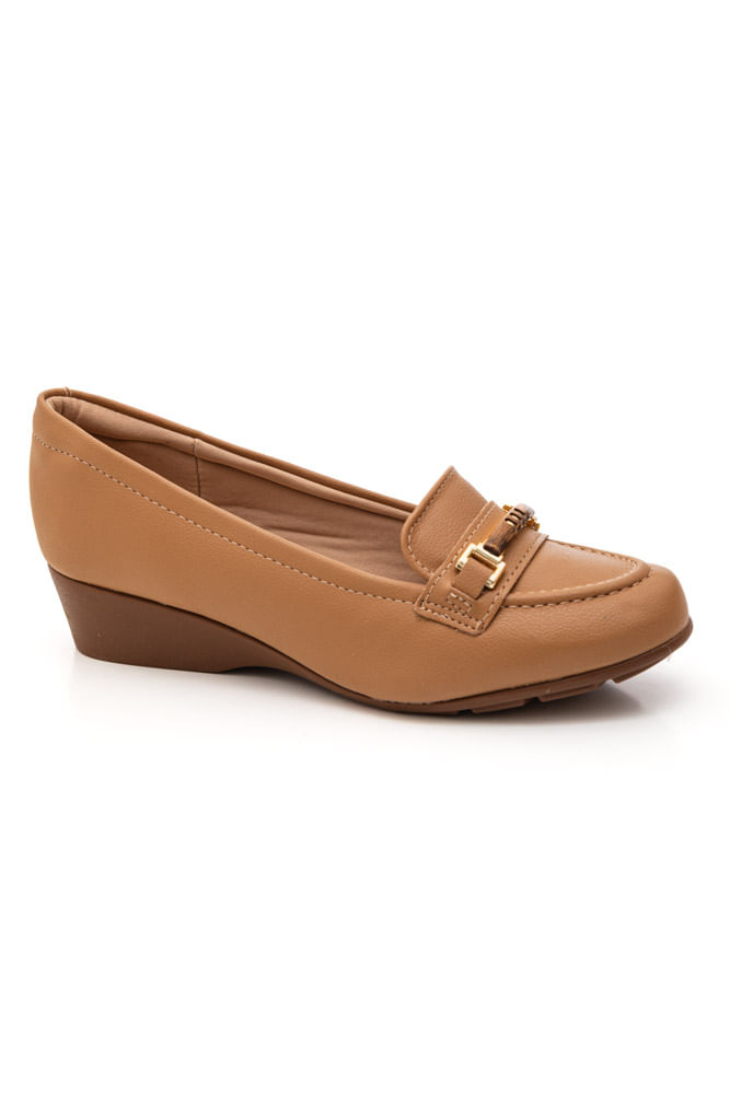 Sapato Modare Ultra Conforto Feminino Anabela Baixo 7014.287 Bege