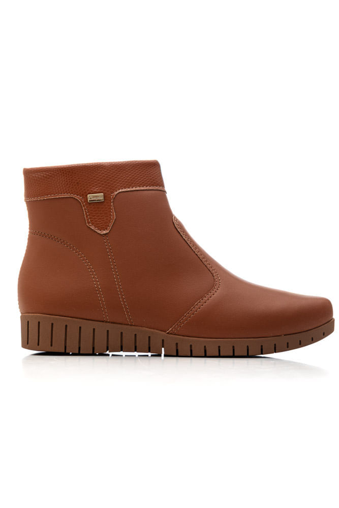 Bota Campesí Cano Curto Feminina Extra Soft Na Palmilha Cp682-03 Caramelo