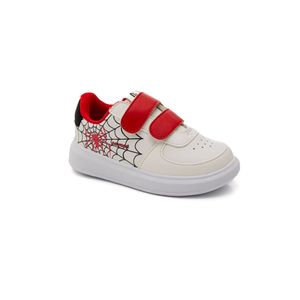 Tênis Novo Pe  Homem Aranha Infantil Menino Velcro Duplo 98001136-5069 Branco