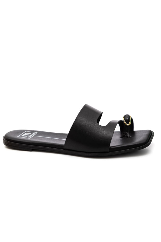 Chinelo Moleca Feminino Detalhe Metalico 5560.106.9569 Preto