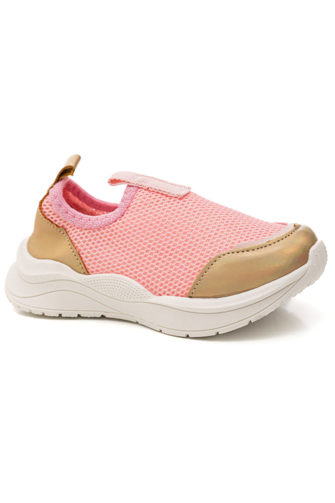 Tênis Ortofino Casual Infantil Menino Slip On 4205 Rosa Claro