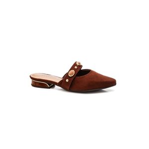 Sapatilha Piccadilly Maxi Mule Feminina Salto Baixo Silvia 279044 Marrom