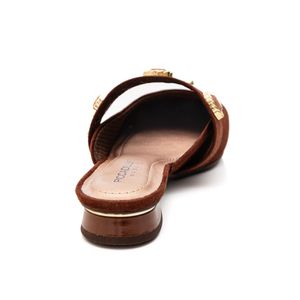 Sapatilha Piccadilly Maxi Mule Feminina Salto Baixo Silvia 279044 Marrom