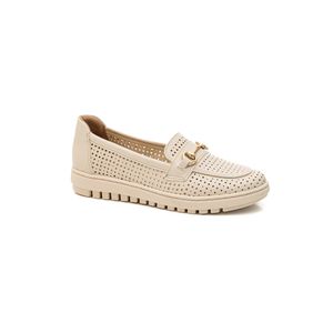 Sapato Piccadilly Mocassim Feminino Detalhe Metálico  937002 Off-White