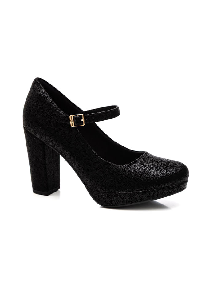 Sapato Piccadilly Scarpin Boneca Feminino Fivela Regulável 844002 Preto