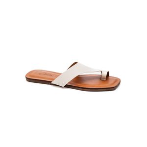 Chinelo Areta Rasteira Feminina Tira No Dedo Ori0012 Off-White