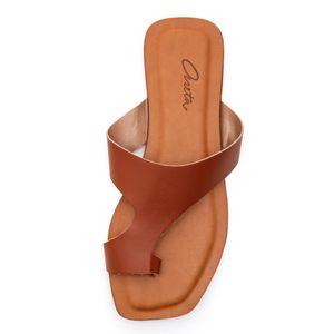 Chinelo Areta Rasteira Feminina Tira No Dedo Ori0012 Caramelo