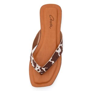 Chinelo Areta Rasteira Feminina Tira Slin Bras013-02 Animal Print