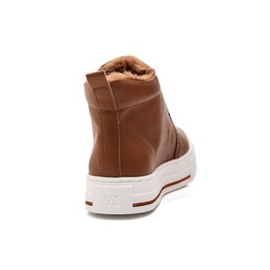 Tênis Via Marte Casual Feminino Forrado Em Lã 030-001-02 Caramelo