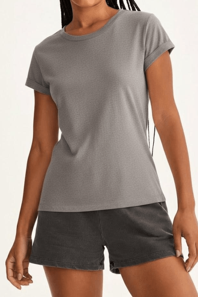 Blusa Chá De Mel T-Shirt Feminina Algodão 12446 Cinza