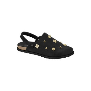Sapatilha Moleca Clog Feminino Canoa Com Aplique Metalizado 5743.211 Preto