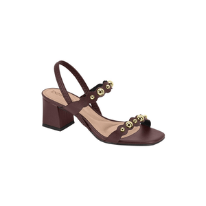 Sandália Beira Rio Salto Baixo Feminina Esferas Douradas 8536.104 Marrom