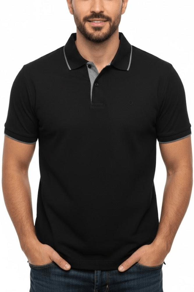 Camiseta Polo Masculina Ogochi 007000001 Preto
