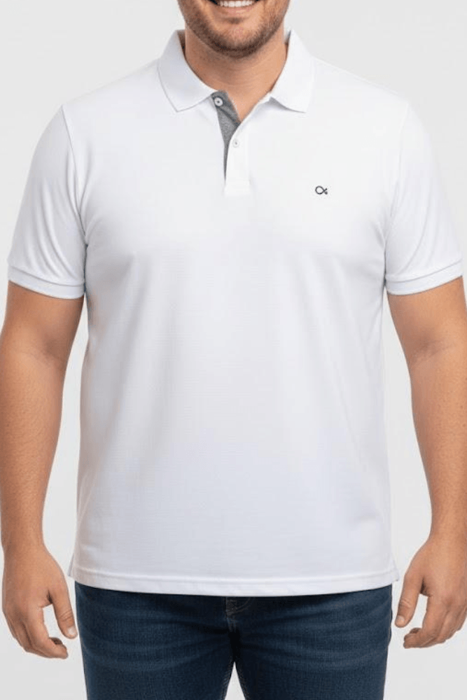 Camiseta Ogochi Casual Masculina Gola Polo Plus 007000009 Branco