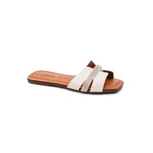 Chinelo Areta Rasteira Feminina Slide Solr04 Off-White