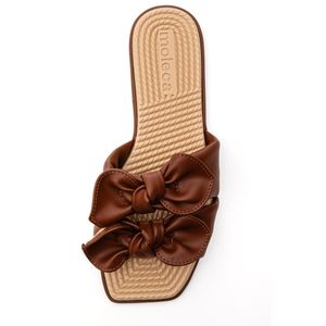 Chinelo Moleca Rasteira Feminino Laço 5558.104.30633 Marrom