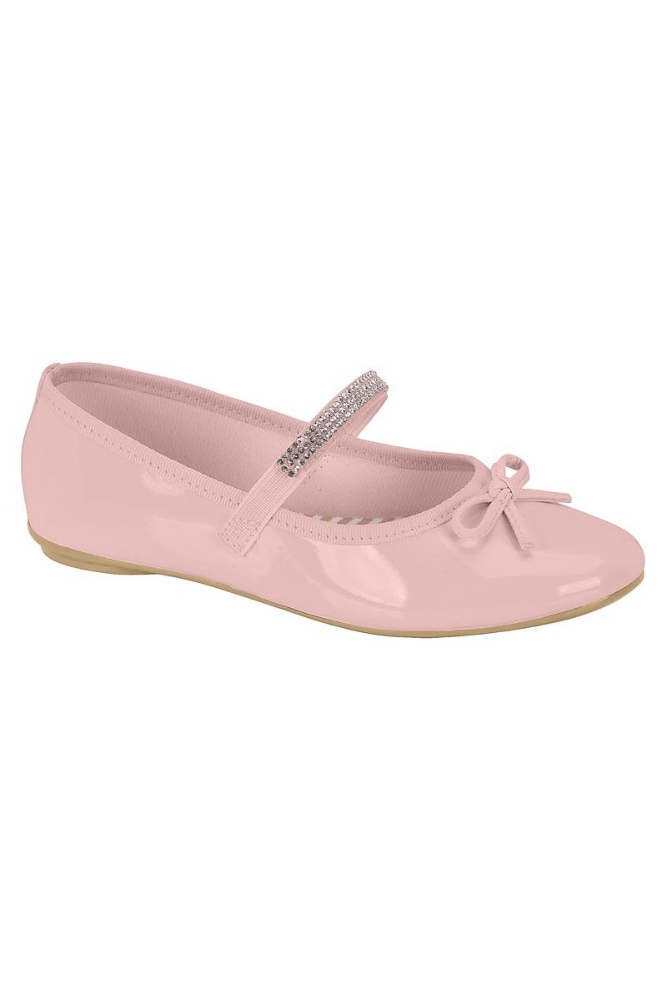 Sapatilha Molekinha Casual Juvenil Menina Verniz E Strass 2502.1002 Rosa