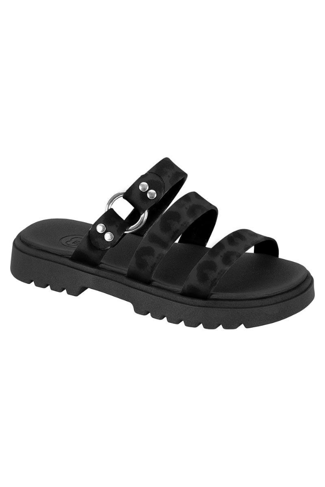 Chinelo Molekinha Rasteira Juvenil Menina Tratorado 2344.141 Preto