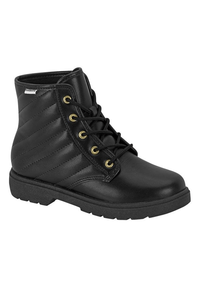 Bota Molekinha Coturno Juvenil Menina Cadarço 2164 Preto