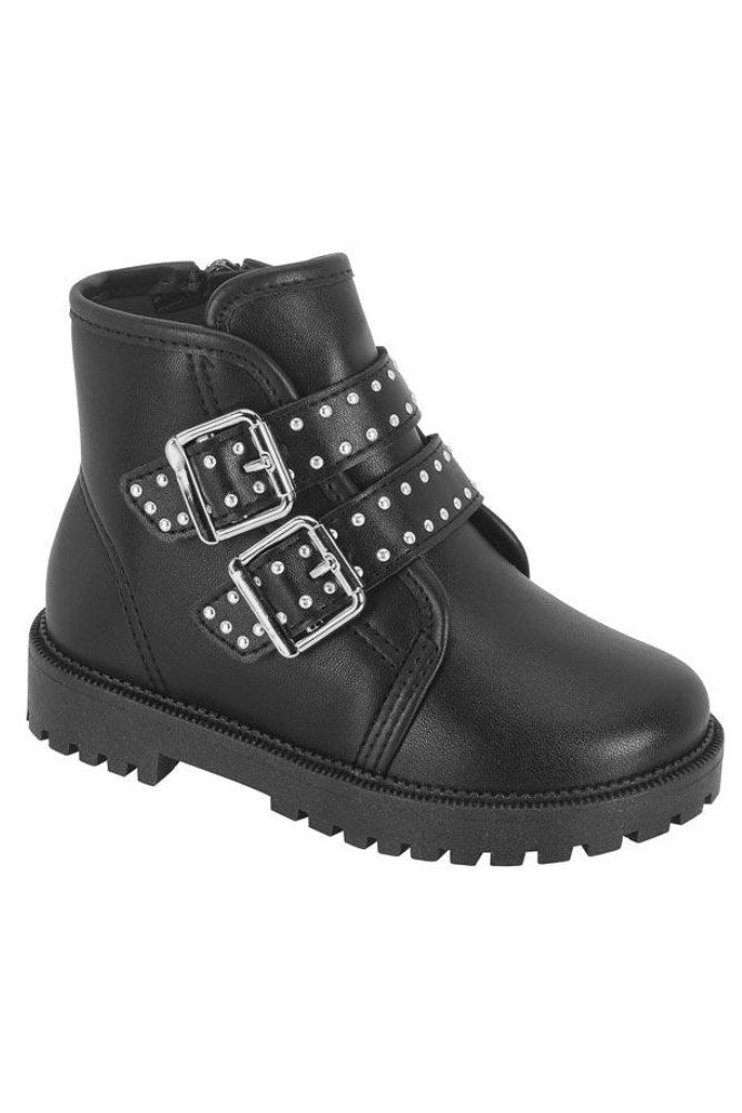 Bota Molekinha  Cano Baixo Infantil Menina Fivelas  2126.530.23580 Preto