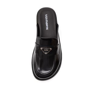 Sapatilha Via Marte Mule Feminino Calf Box 252-002-01 Preto
