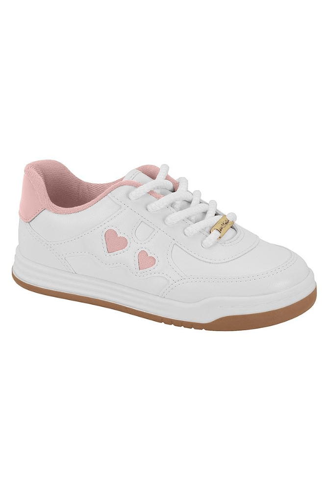 Tênis Molekinha Casual  Juvenil Menina Corações Decorativos 25000.203.9569 Rosa