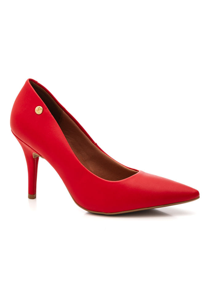 Sapato Vizzano Scarpin Feminino Salto Alto Pelica 1184.1101 Vermelho