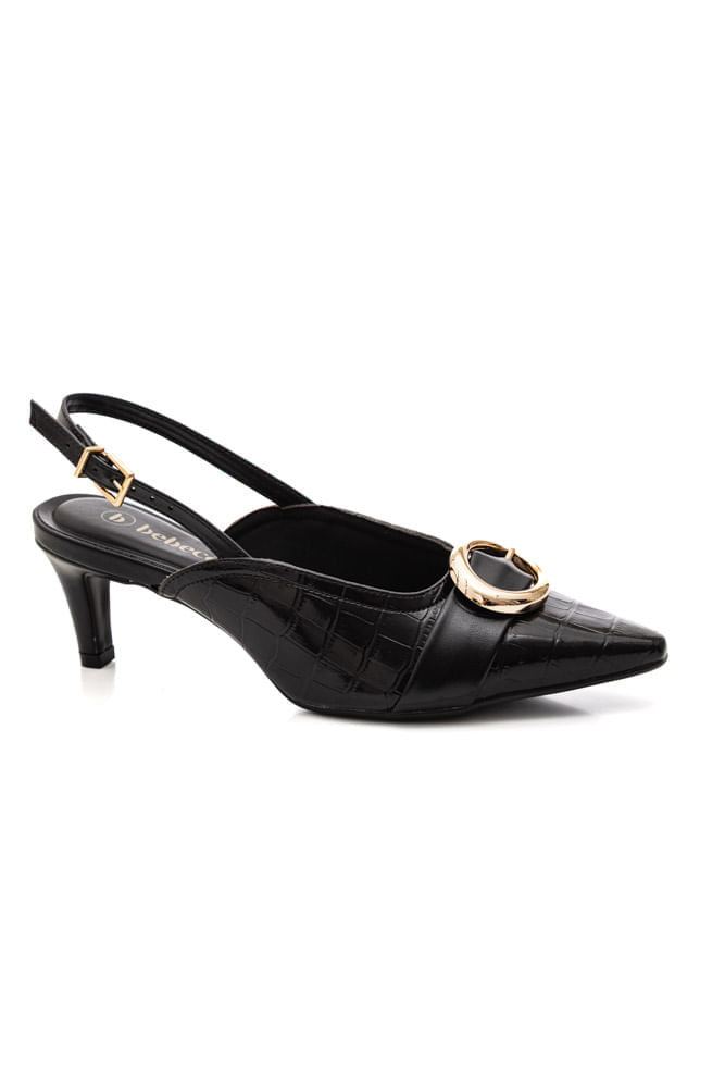 Sapato Bebecê Scarpin Slingback Feminino T6310-219 Preto
